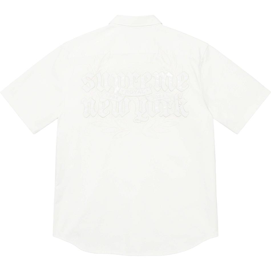 White Supreme Croc Patch S/S Work Shirts | Supreme 243VD